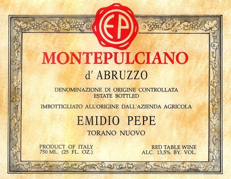 Emidio Pepe Montepulciano d'Abruzzo 2003 750ml - Station Plaza Wine