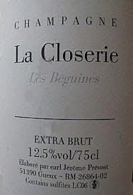 Jerome Prevost La Closerie Les Beguines Extra Brut 750ml