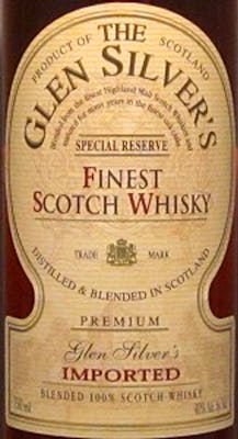 Blive skør legetøj Tilkalde Glen Silver's Special Reserve Finest Scotch Whisky 750ml - Kelly's Liquor