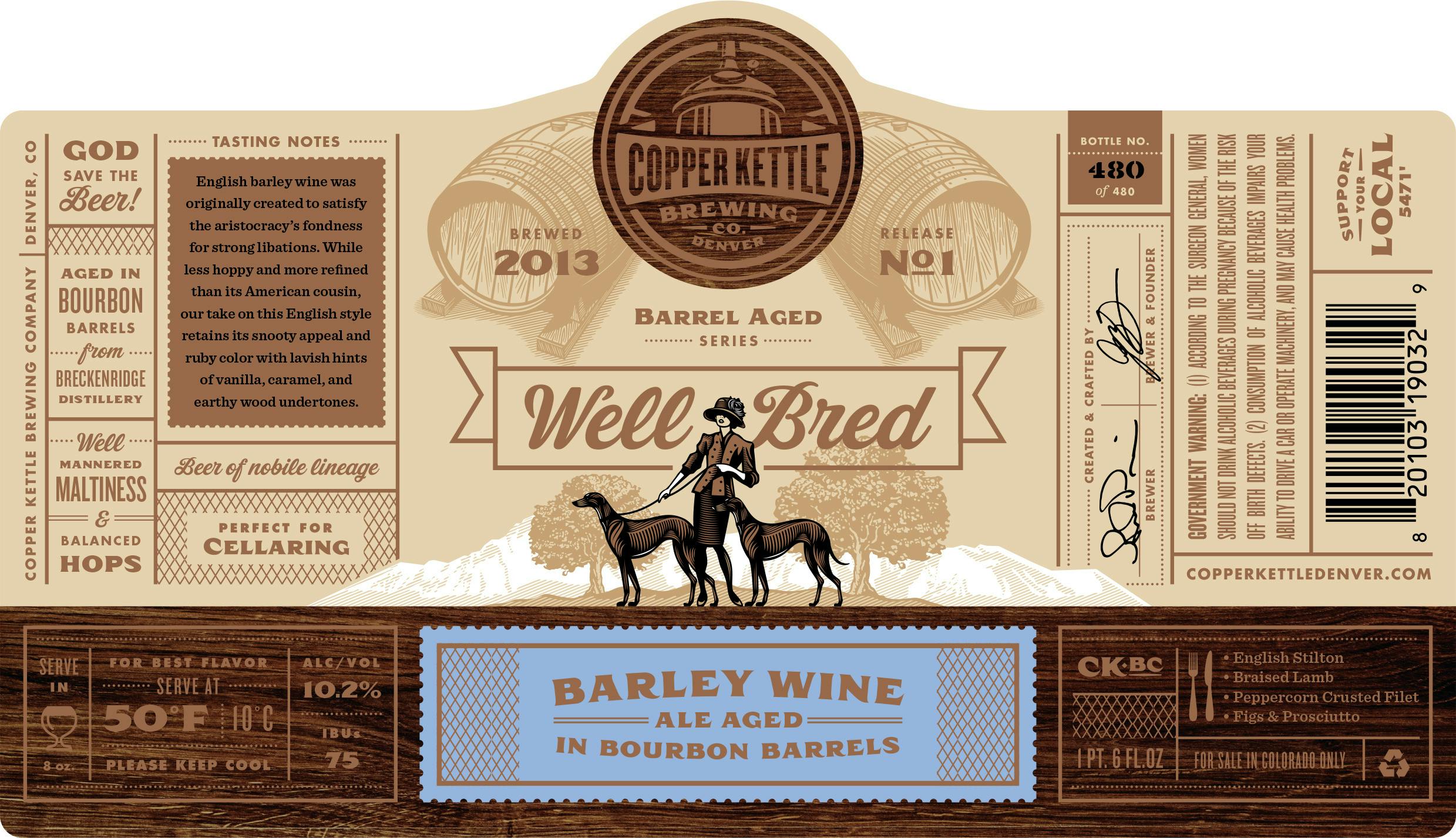 Copper Kettle Brewing Well Bred Barleywine 20 oz. Can Argonaut Wine