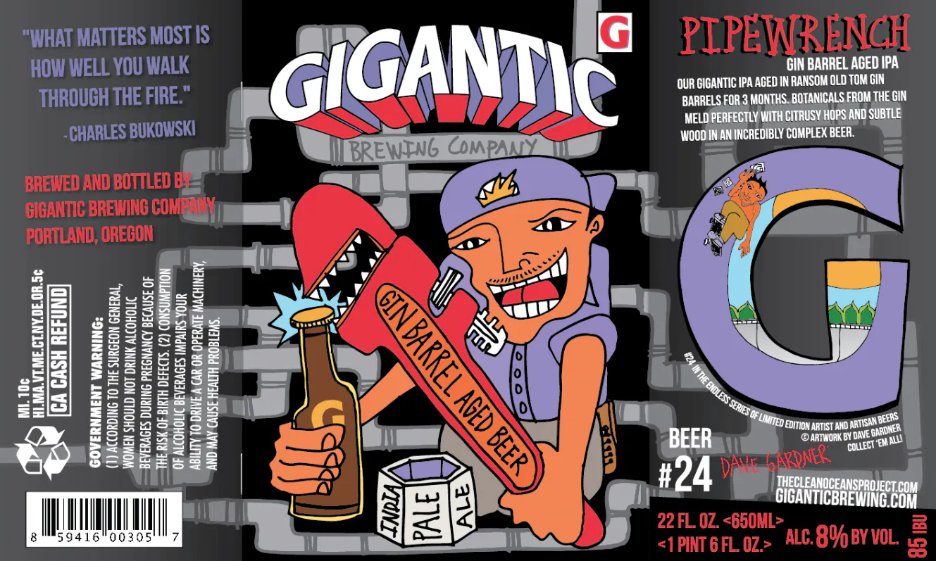 Gigantic pipewrench glass 22floz (859416003057)