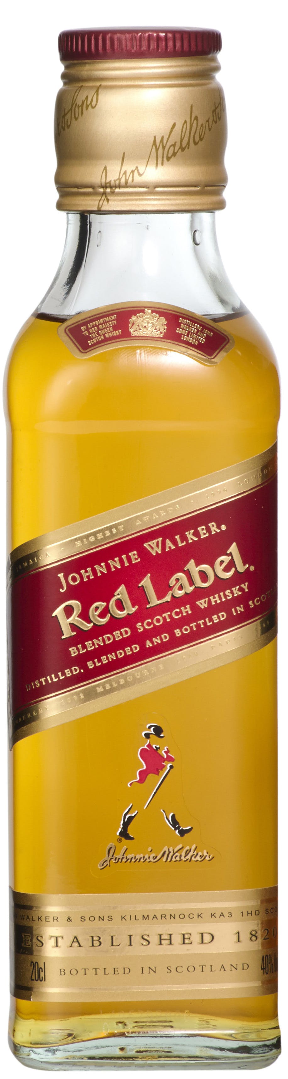 200ml Red Johnnie Blended Liquors Avenue Scotch Walker Label Whisky - Central