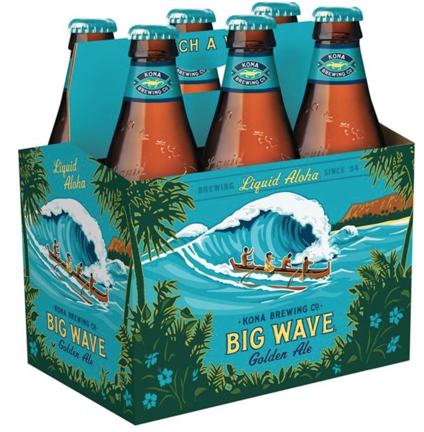 Kona Brewing Co. Big Wave Golden Ale 6 pack 12 oz. Bottle - Order