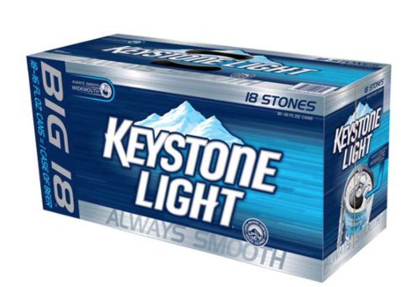 Coors Keystone Light 18 pack 16 oz. Can Broadway Liquor