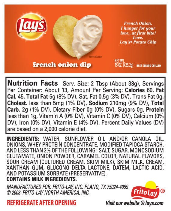 Lay's French Onion Dip 15 oz. Jar Yankee Spirits