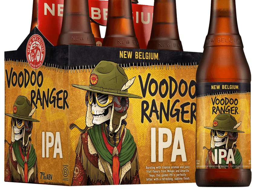 Ipa beer with skeleton on label