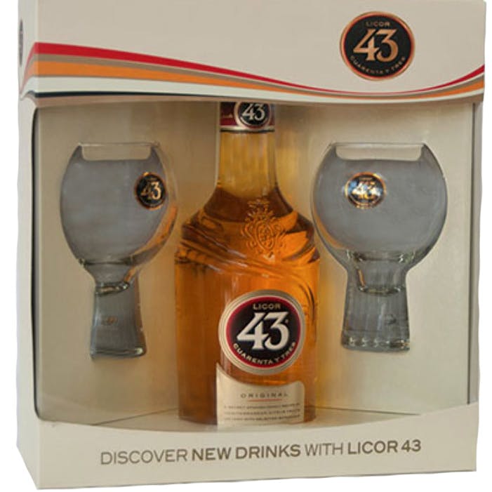 Licor 43 Liqueur Gift Set with 2 Cocktail Glasses 750ml - Central Avenue  Liquors