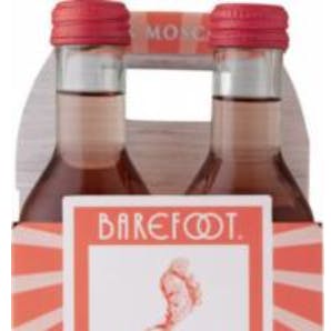 Barefoot Pink Moscato 4 pack 187ml Plastic Bottle