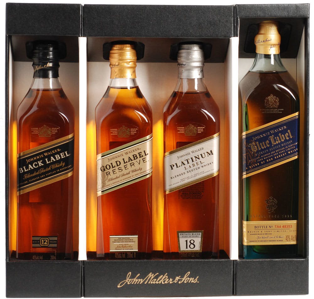 Johnnie Walker The Collection Sampler Gift Set 4 Pack 200ml Wine Liquor Warehouse