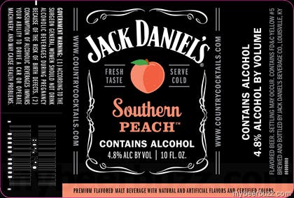 Jack Daniel's Country Cocktails Southern Peach 16 oz. Can ...