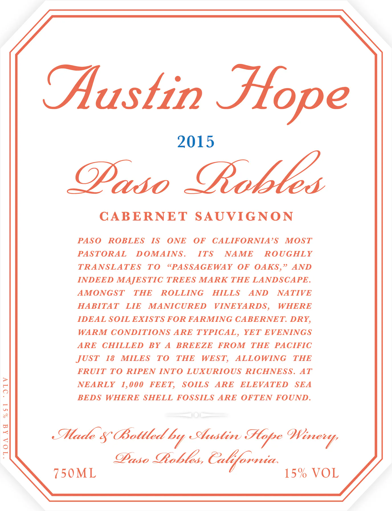 Austin Hope Cabernet Sauvignon 2015 750ml