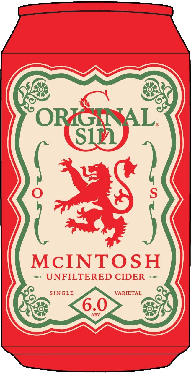 Original Sin McIntosh Unfiltered Hard Apple Cider 6 pack 12 oz. Can