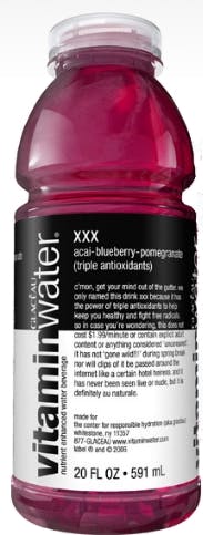 Glaceau XXX Acai Blueberry Pomegranate Vitaminwater 20 oz