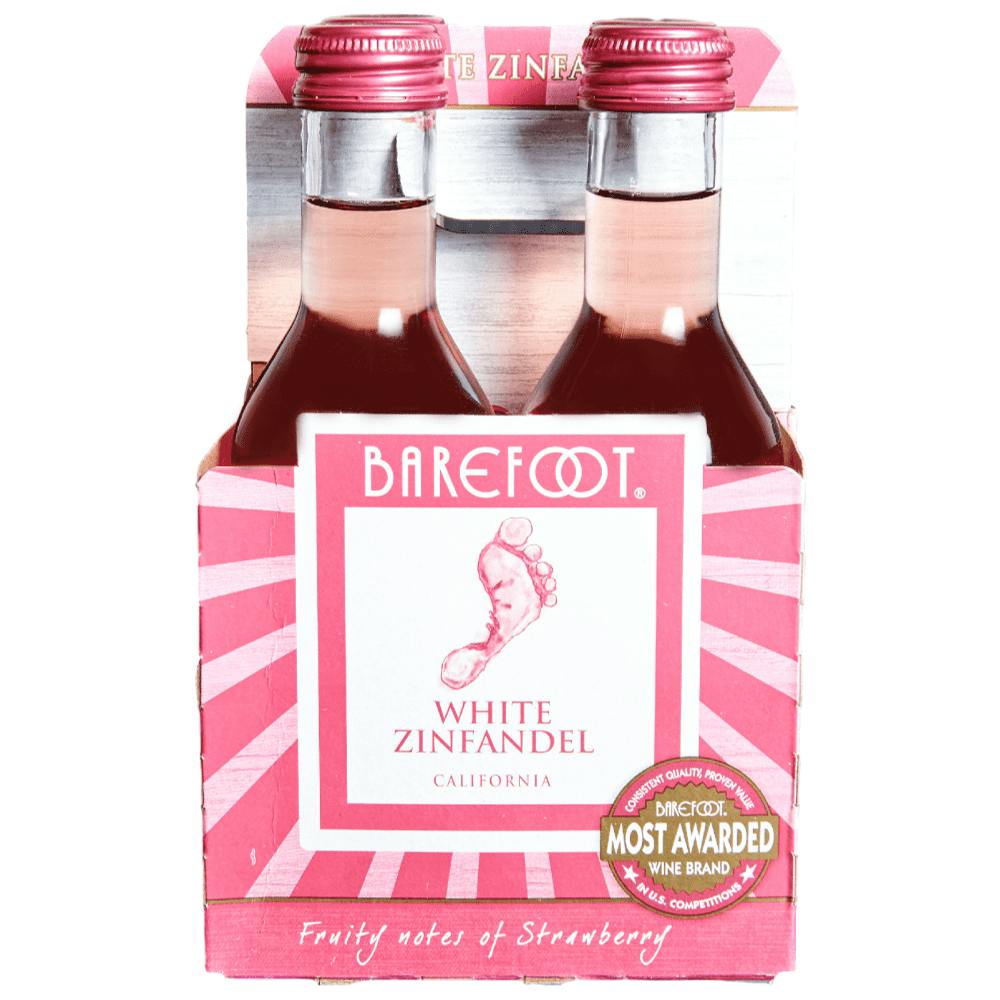 Barefoot White Zinfandel 4 pack 187ml Plastic Bottle Argonaut Wine