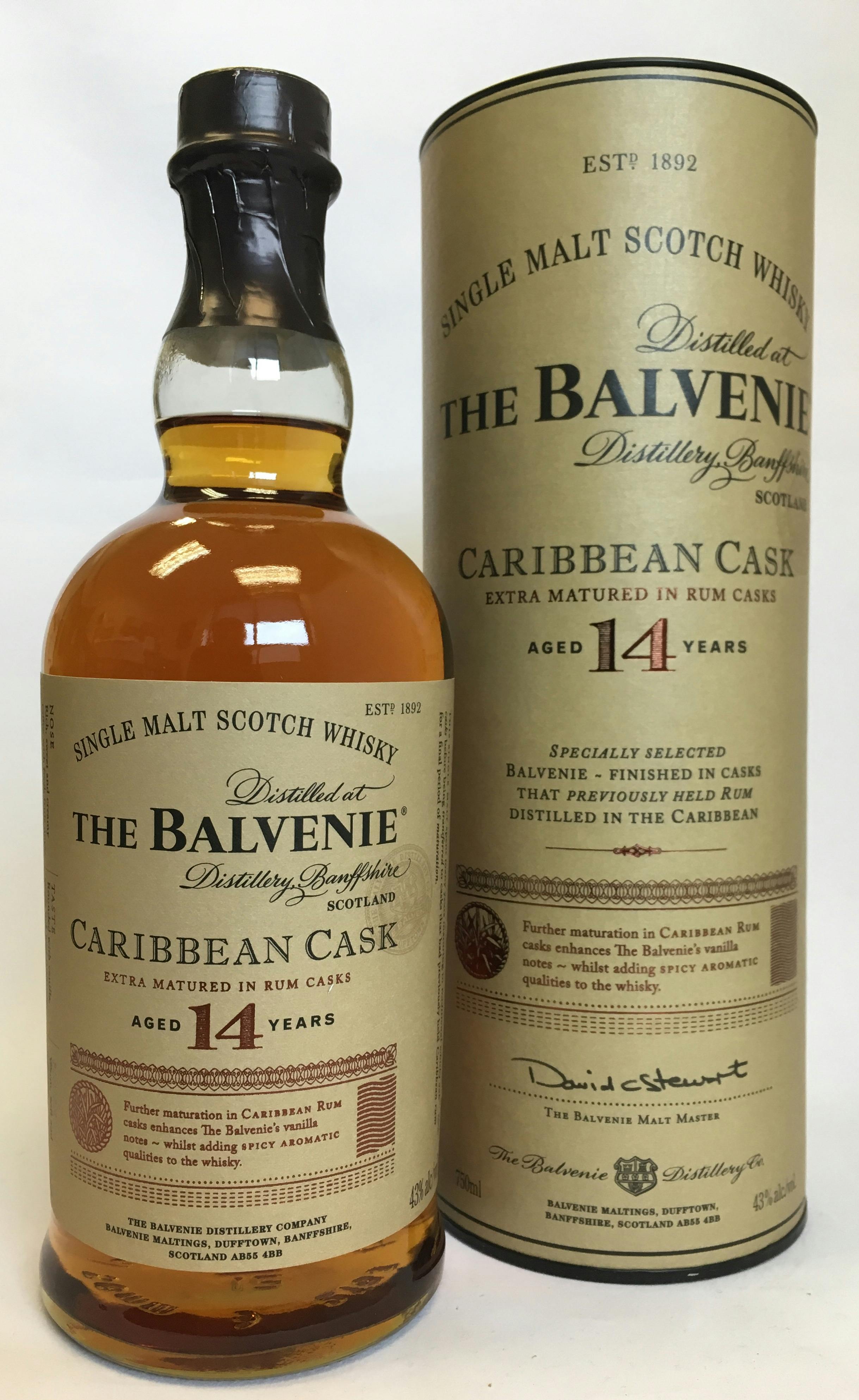 Balvenie Caribbean Cask Single Malt Scotch Whisky 14 year old