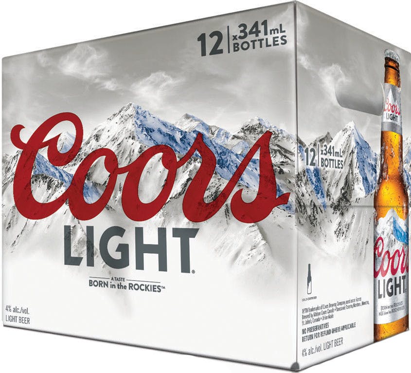 Coors Light 12 pack 355ml Bottle - Buster's Liquors & Wines