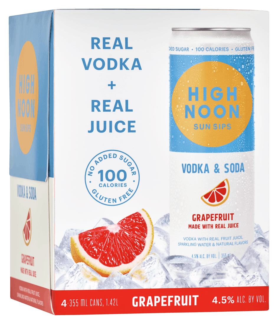High Noon Spirits Sun Sips Grapefruit Vodka & Soda 4 pack 355ml Can
