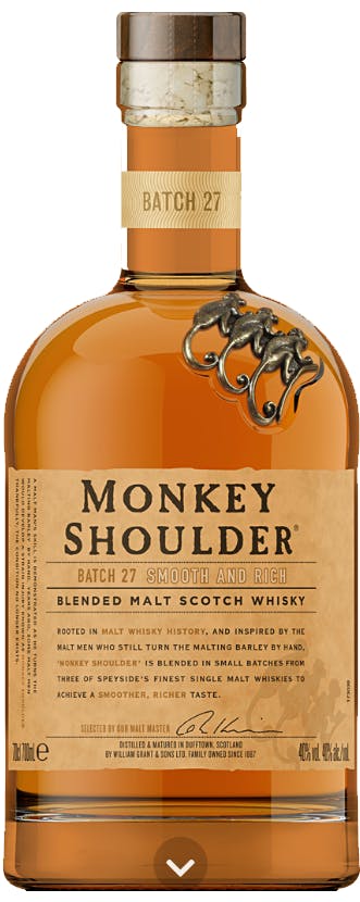 MONKEY SHOULDER 'BATCH 27' BLENDED MALT SCOTCH WHISKY — Bogey's Bottled  Goods