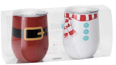 Swig Life Stemless Wine Cup Set 12oz Santa/Snowman Holiday Set 12 oz. -  SPIRITED Wines
