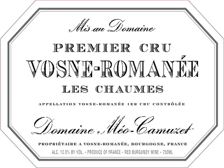 Domaine Meo-Camuzet Vosne Romanée Les Chaumes 2020 750ml - Bottle