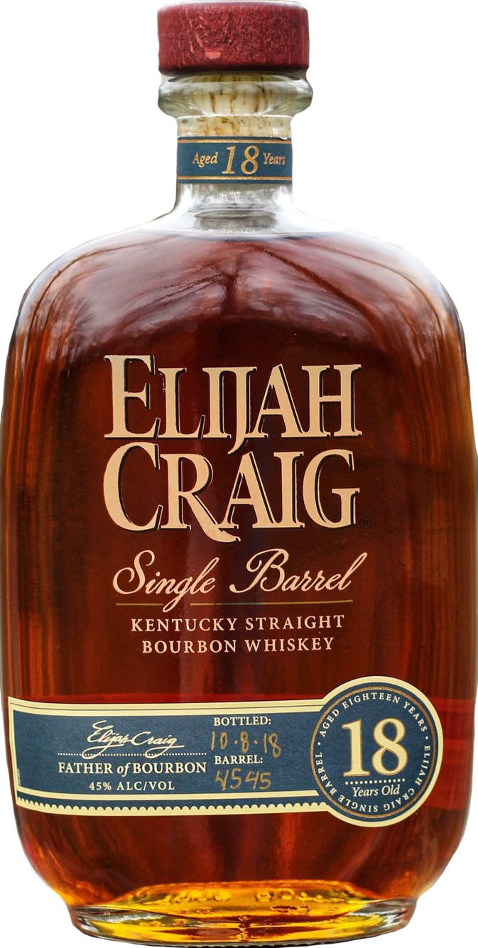 Elijah Craig Single Barrel Kentucky Straight Bourbon Whiskey 18 