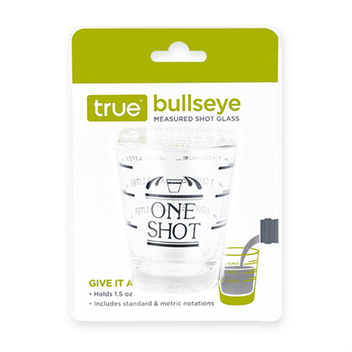 True Brands Shot Glass with Measurements