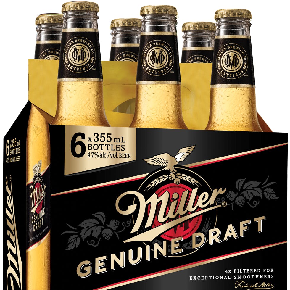 Miller Genuine Draft 6 pack 12 oz Bottle Yankee Spirits Miller Genuine Draft 6 pack 12 oz Bottle Yankee Spirits