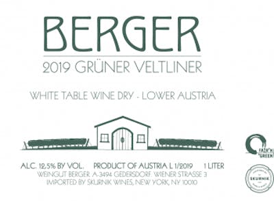 Berger Gruner Veltliner 2022 1L - Bottle Shop of Spring Lake