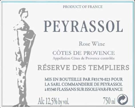 Chateau Peyrassol Reserve Des Templiers Rose 19 Domaine Franey