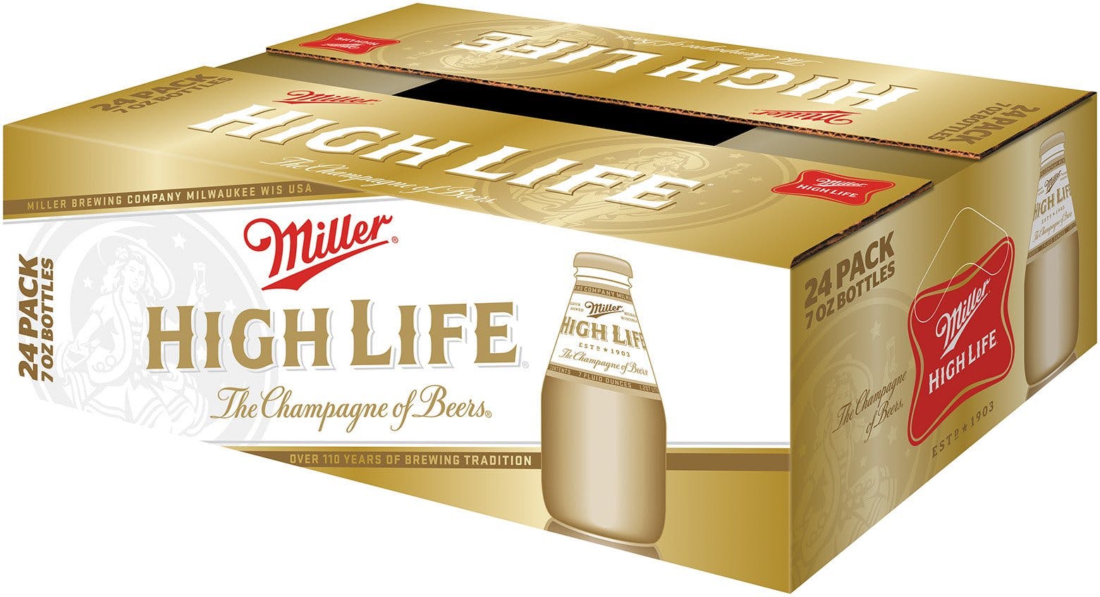 Miller High Life - Case 24 pack 7 oz. Bottle - Garden State Discount ...