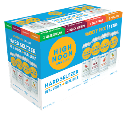 High Noon Sun Sips Hard Seltzer, Vodka & Soda, Tropical - 8 pack, 355 ml cans