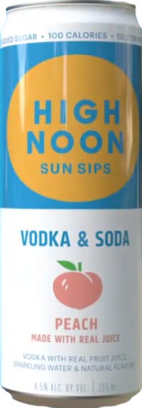 High Noon Spirits Sun Sips Peach Vodka Soda 4 pack 355ml Can