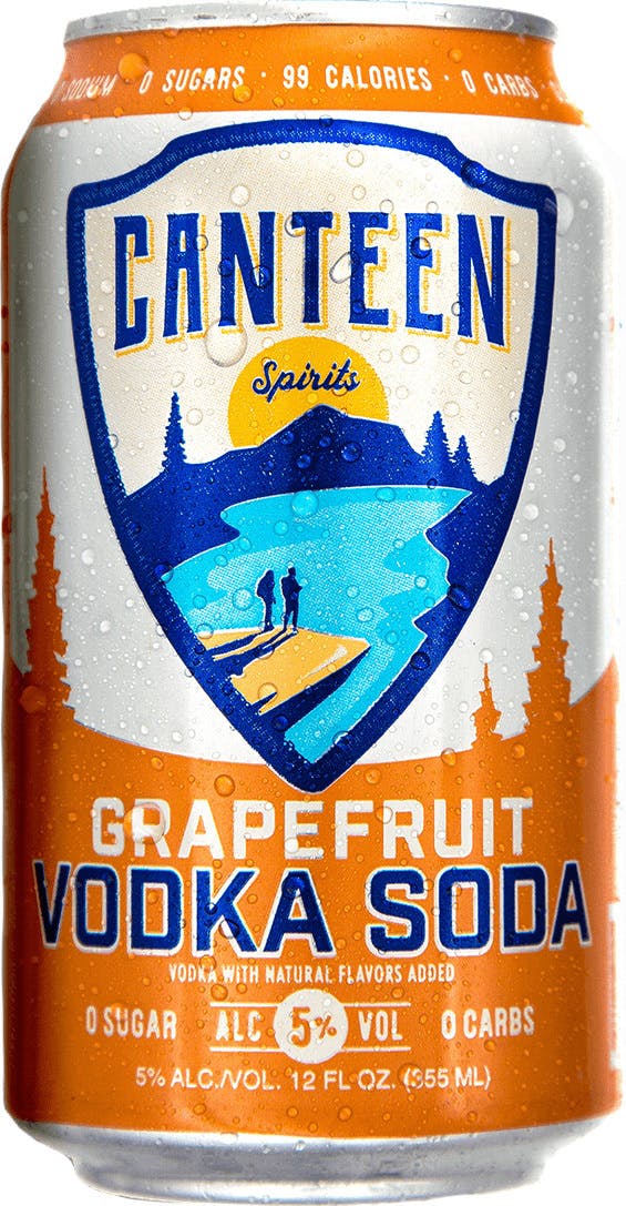Canteen Spirits Vodka Soda Grapefruit 6 pack 12 oz. Can Kelly's Liquor