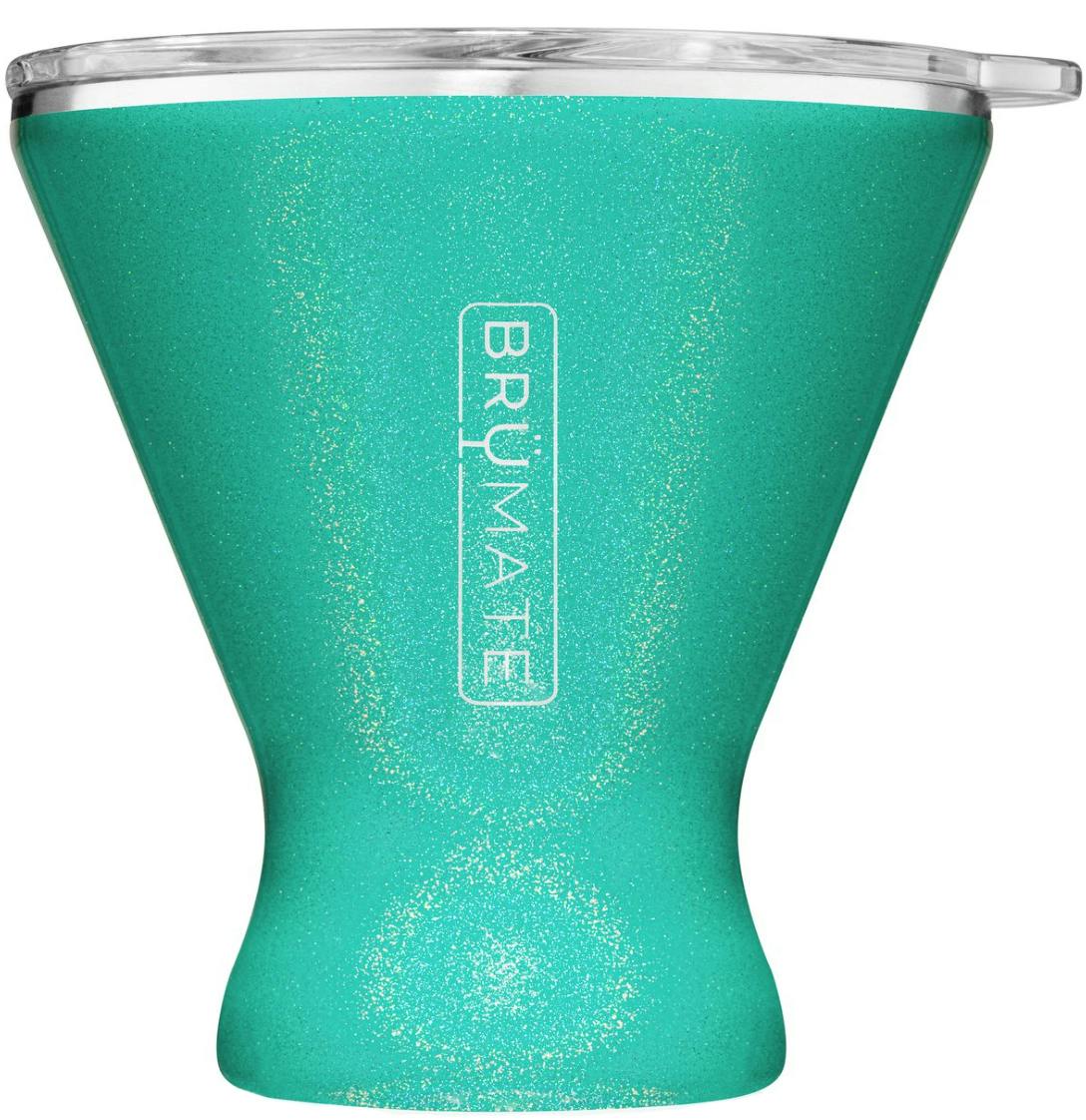 BruMate MargTini 10oz Martini / Margarita Tumbler Glitter Peacock - Cheers  Wines and Spirits