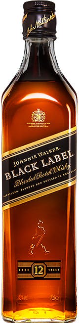 Johnnie Black Whisky Blended & old Label year 12 - Wine Argonaut Liquor Walker Scotch 750ml