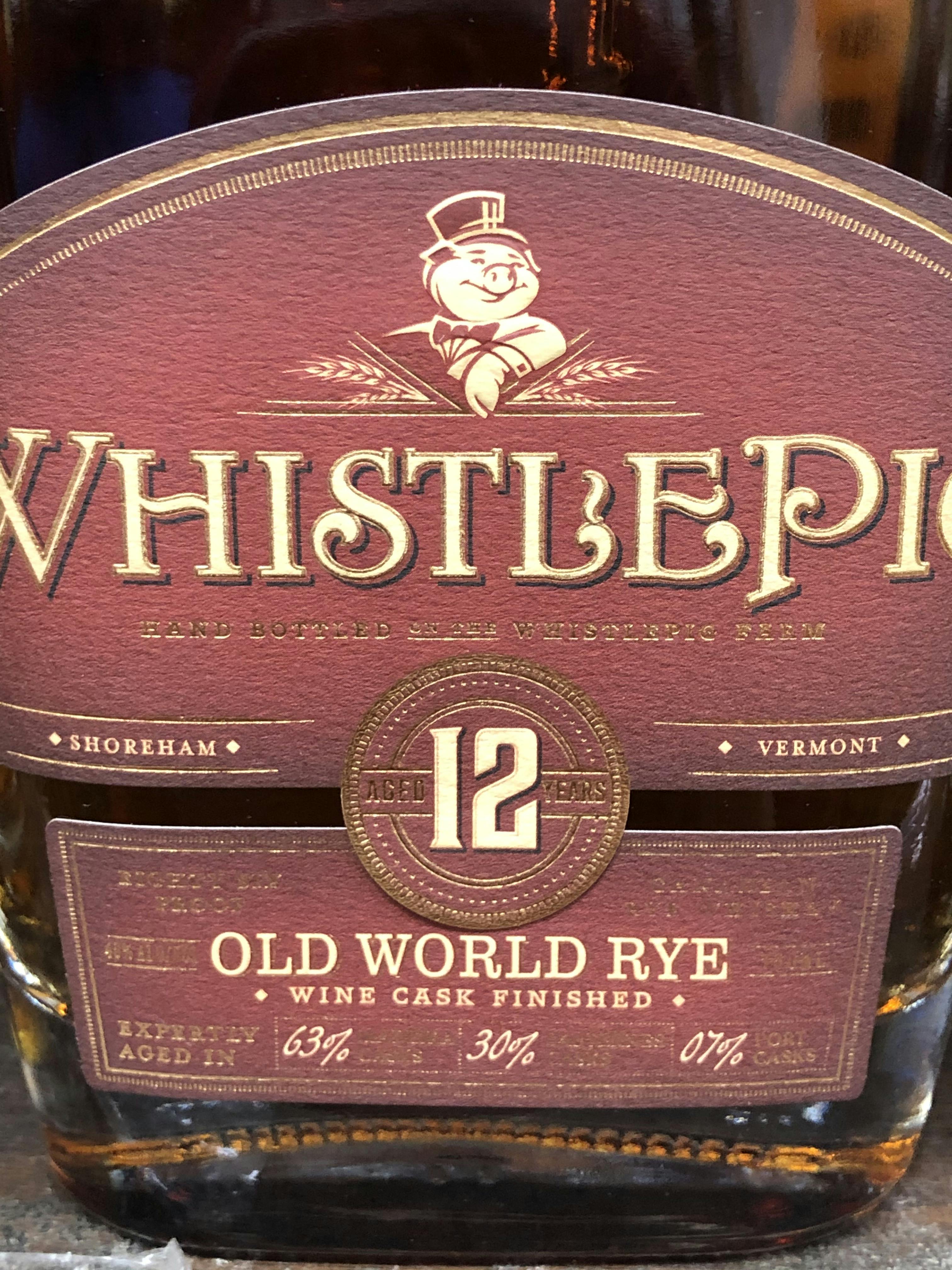 WhistlePig Old World Straight Rye Whiskey 12 year old 750ml