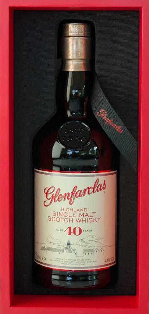 Town year Box Liquor Glenfarclas Malt Single Scotch 750ml old 40 Whisky -