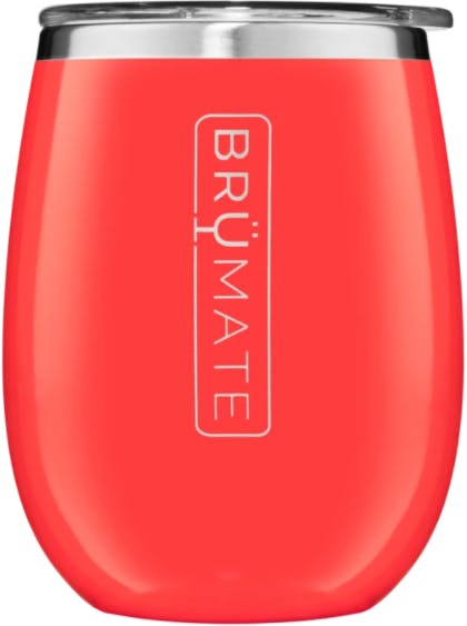 BruMate Uncork'd XL Wine Tumbler 14 oz Coral - Buster's Liquors