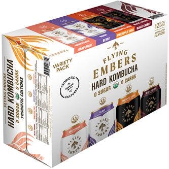 Flying Embers Hard Kombucha Variety Pack 12 pack 12 oz. - Petite Cellars