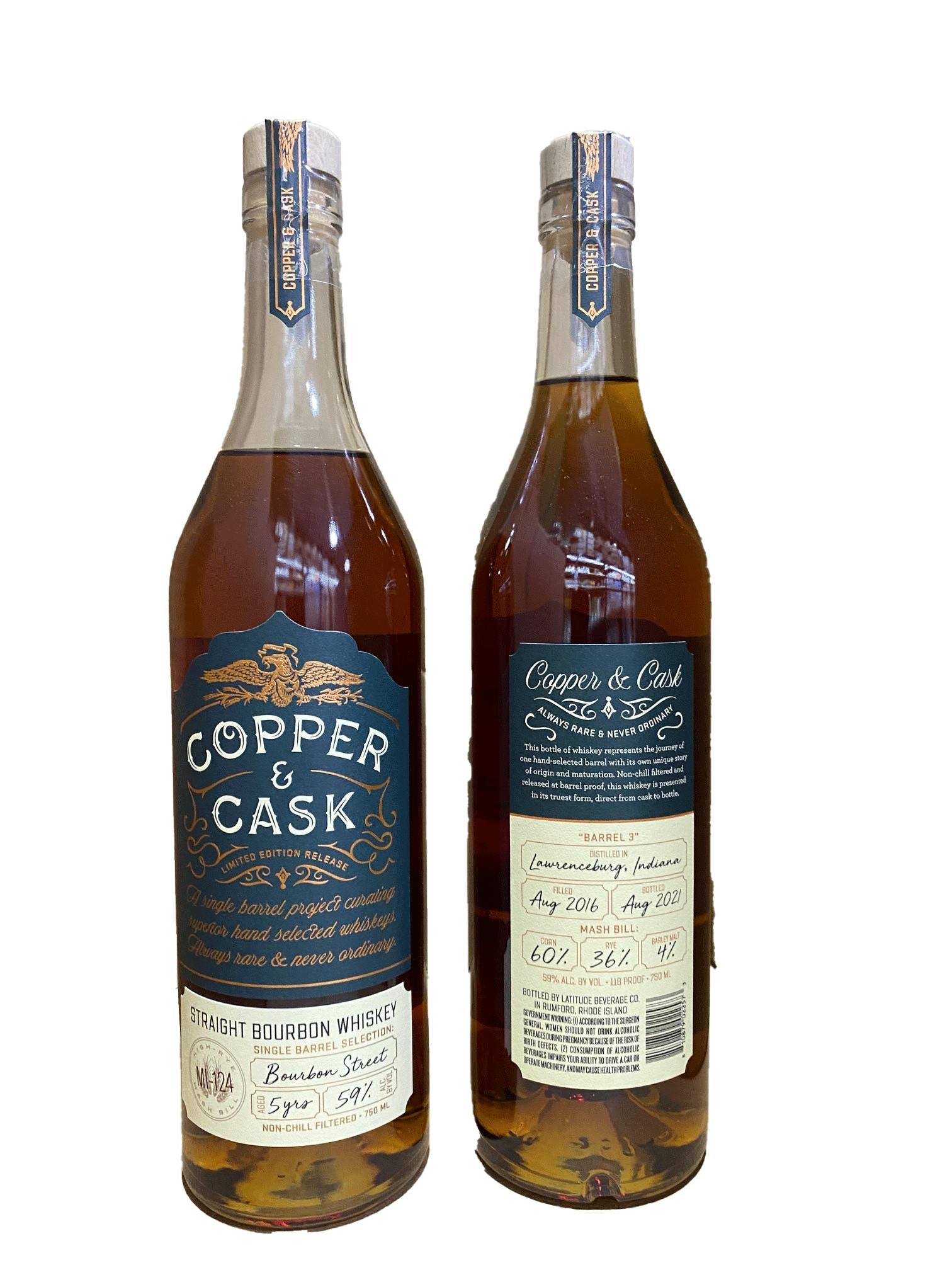 Copper and Cask "Store Pick" Single Barrel Bourbon MI124 750ml Rock W&S