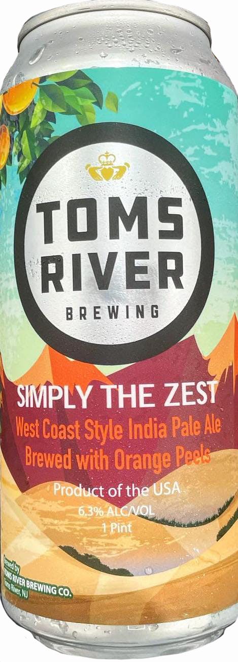 Toms River Brewing Simply The Zest IPA 4 pack 16 oz. Can 