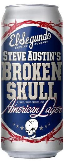 El Segundo Brewing Steve Austin's Broken Skull American Lager 4 pack 16 oz. Can - Petite Cellars