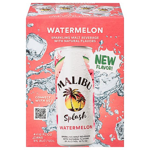 Malibu Splash Watermelon 4 pack 12 oz. Can Allendale Wine Shoppe