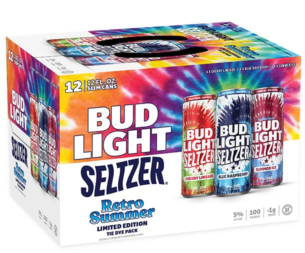 Bud Light Seltzer Retro Tie Dye Variety Pack 12 pack 12 Can
