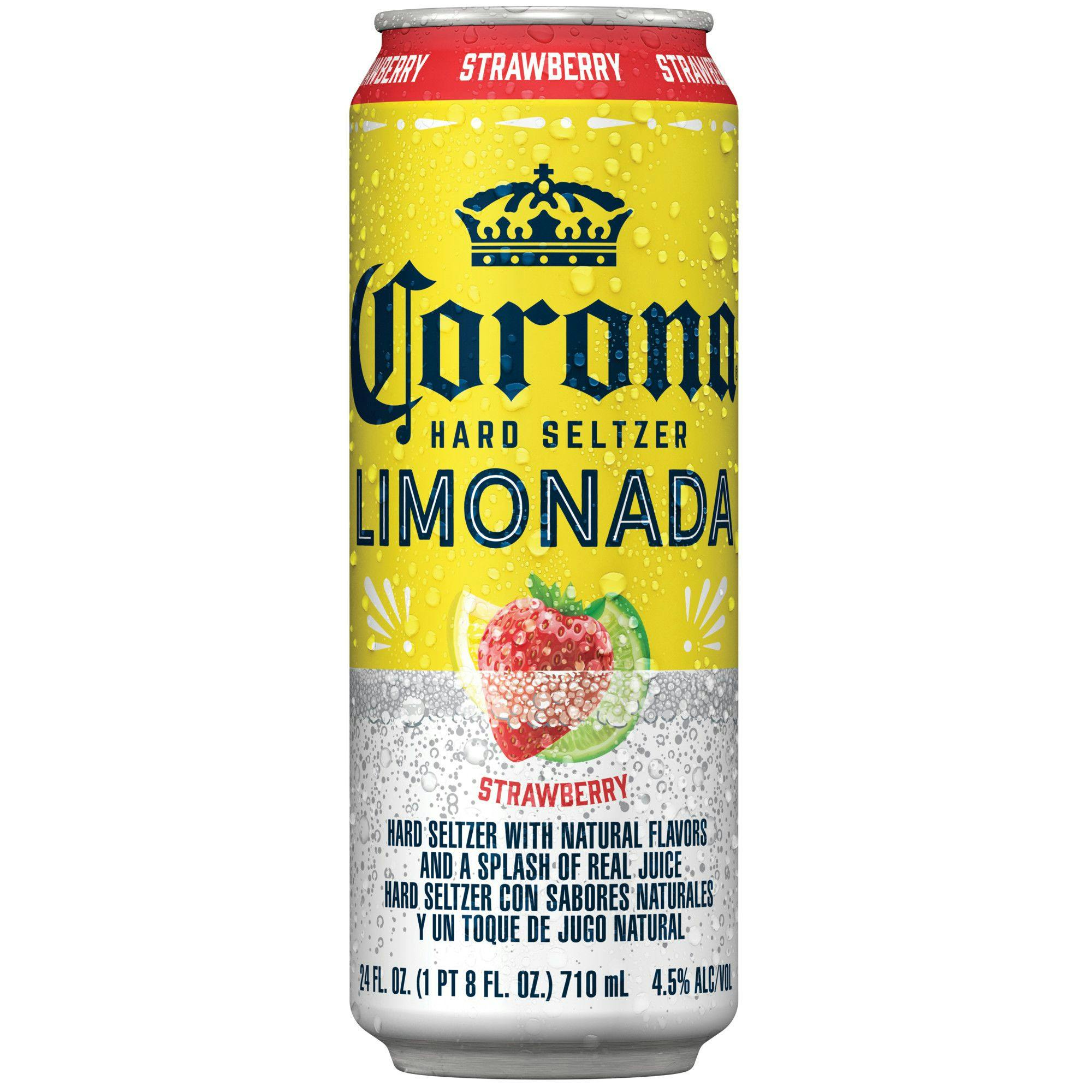 Corona Limonada Strawberry Hard Seltzer 24 oz. Can - Yankee Spirits, image size:2000x1125