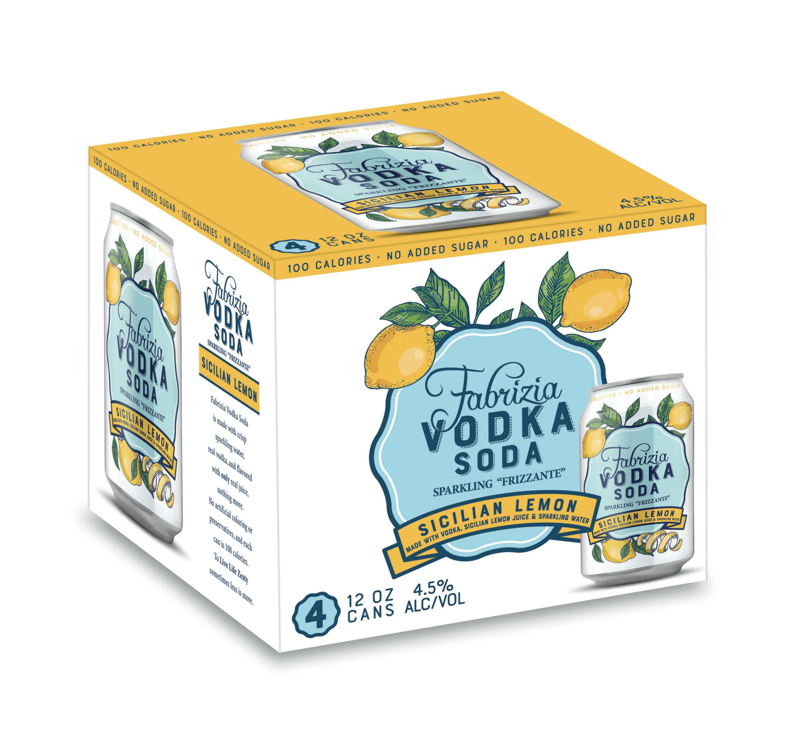 Fabrizia 'Sicilian Lemon' Vodka Soda 4-355ml Cans