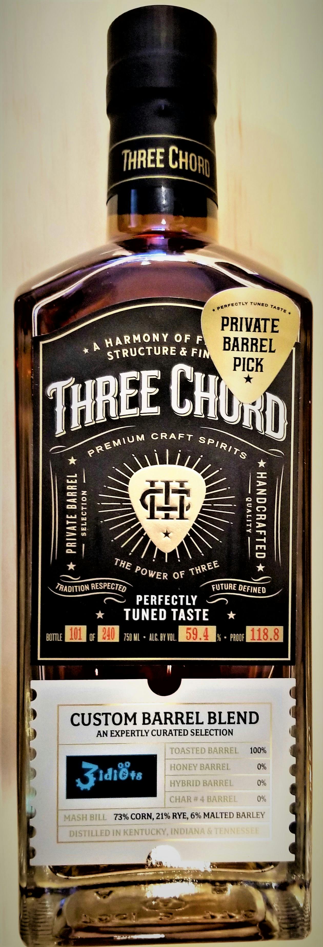 Three Chord Toasted Barrel Private Barrel Pick Cask Strength Bourbon