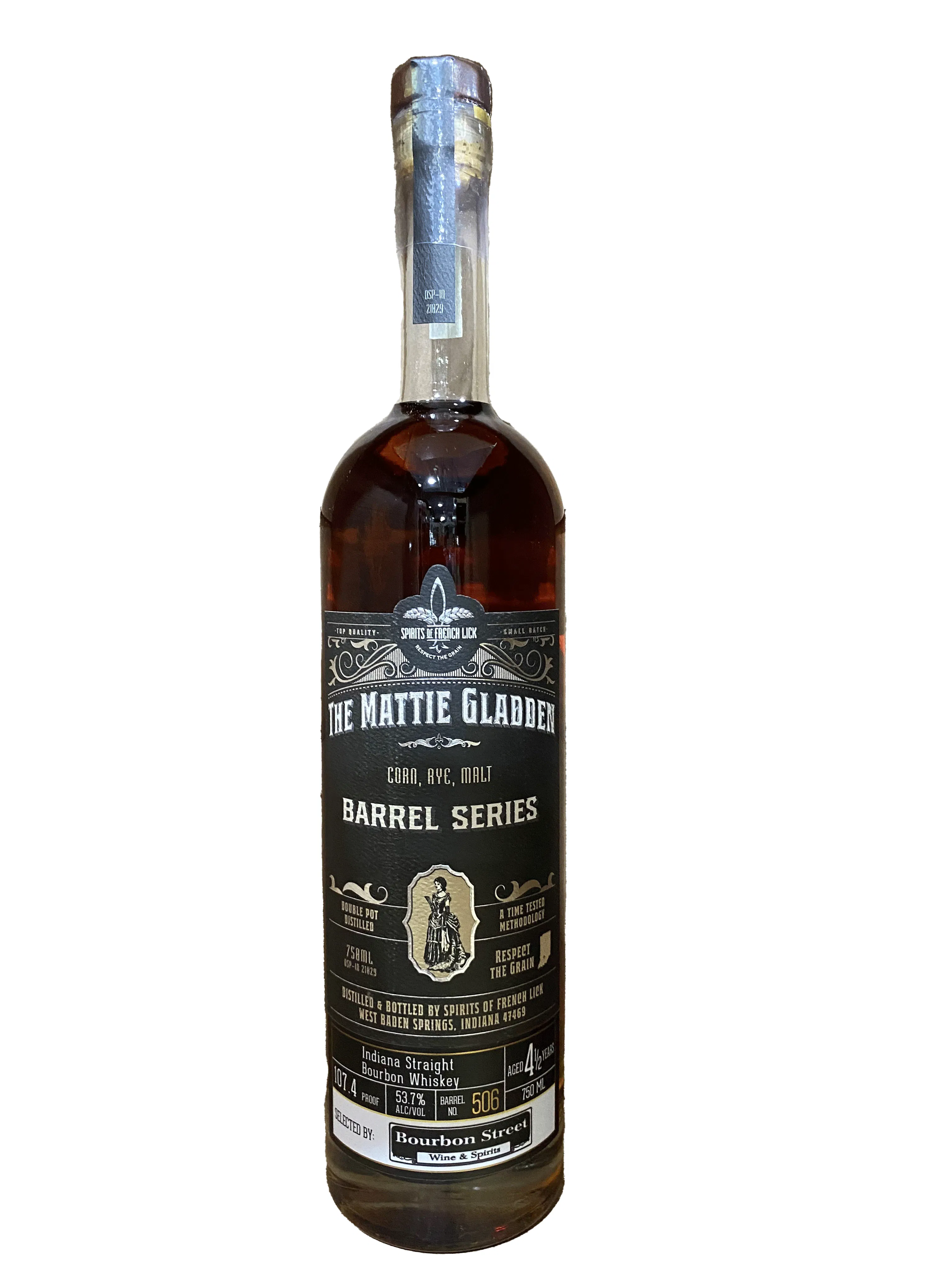 Spirits of French Lick The Mattie Gladden Single Barrel Bourbon