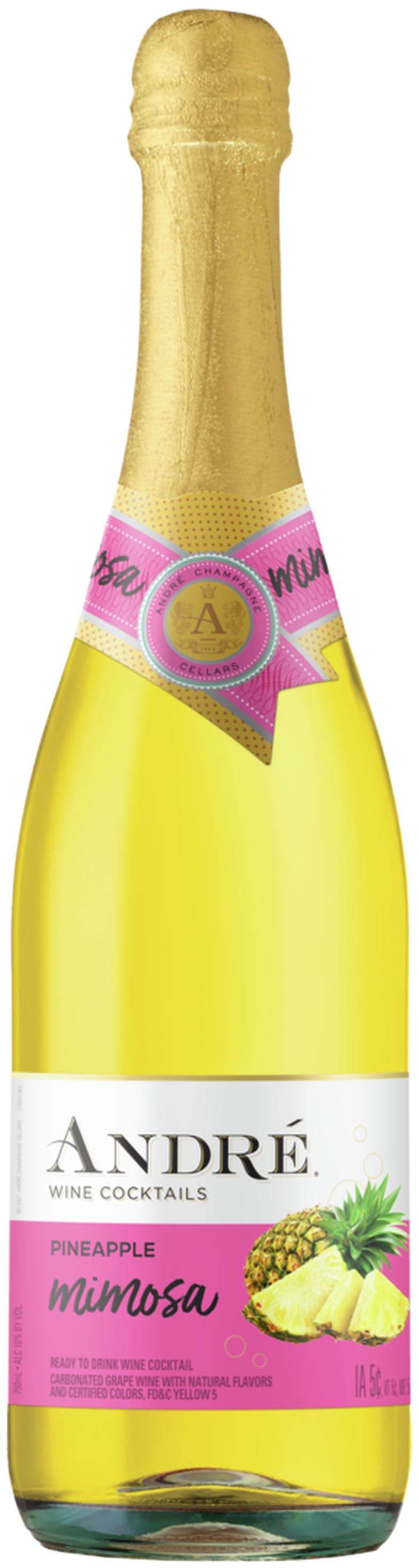 Andre Mimosa Pineapple Sparkling Wine Cocktail, 750ml Glass Bottle