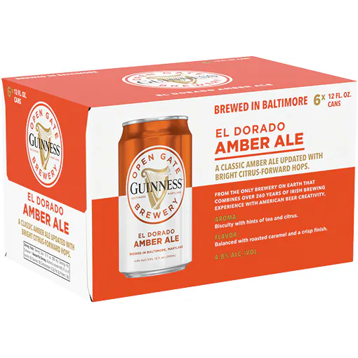 Guinness El Dorado Amber Ale 6 pack 12 oz. Can - Petite Cellars